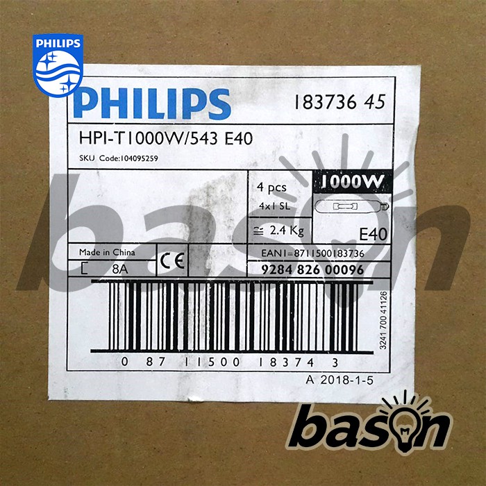 PHILIPS Master HPI-T 1000W 543 E40 - Lampu Metal Halide