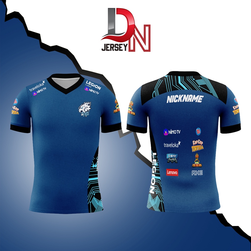 JERSEY KAOS BAJU EVOS LEGION 2019 2020 GAME MOBILE LEGENDS ML FREEFIRE FF PUBG AOV (FREENICKNAME)