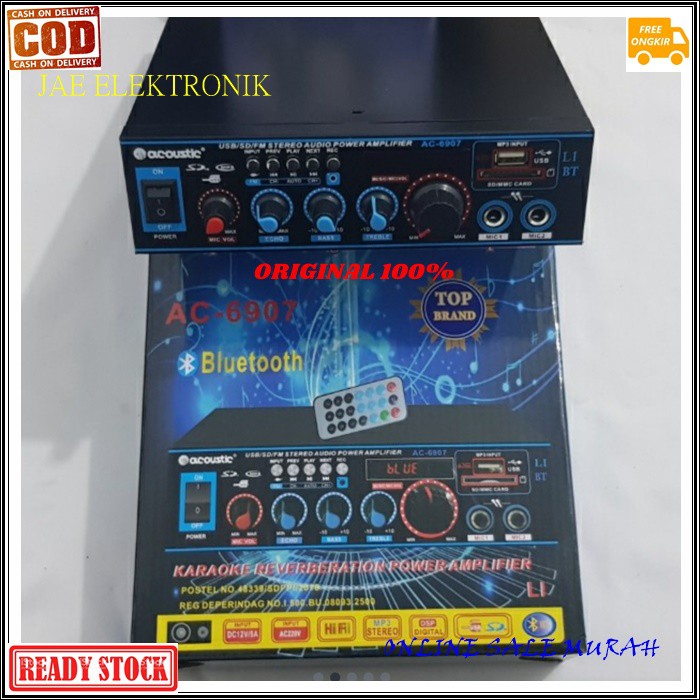 G517 Acoustic power ampli bluetooth original Amplifier bluetoot karaoke bluetot blutut USB MP3 player audio sistem sound system AC DC vokal vocal accu pro profesional aux dj asli radio fm music musik  Bisa BLUETOOTH ke segala merek HANDPHONE  BISA SEGALA