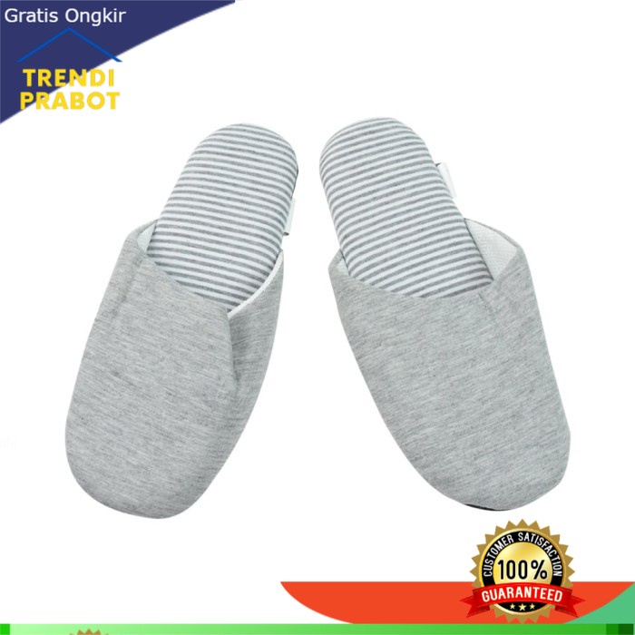 SANDAL RUMAH SANDAL TOILET SANDAL RUANGAN SLIPPER SET STRIPES 28CM GREY