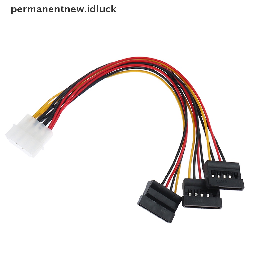 (luckypermanentnew) Kabel Extension Power Splitter 4Pin IDE Molex Ke 3 ATA SATA