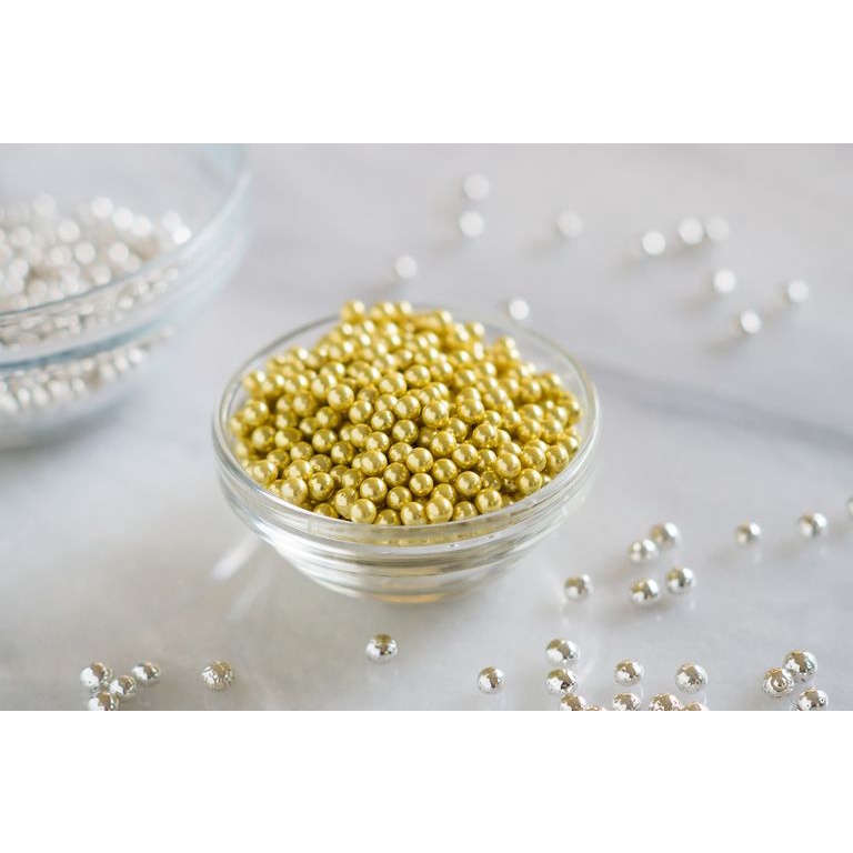 

Sprinkle Spikel Trimit GOLD Pearl 20 gr - Hiasan Kue