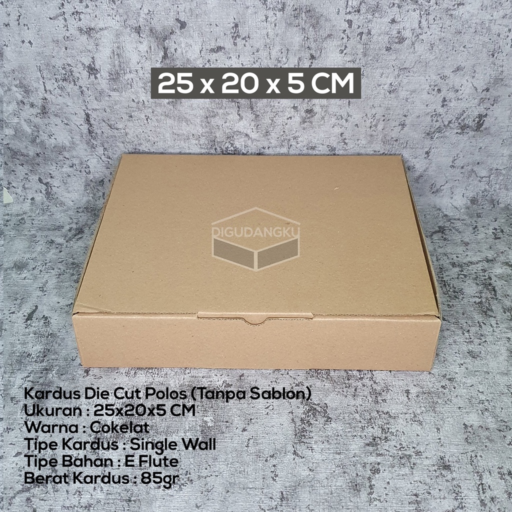 Jual PAKET Kardus Die Cut Box 25x20x5 cm (Isi 10) | Kotak Kado / Kotak ...