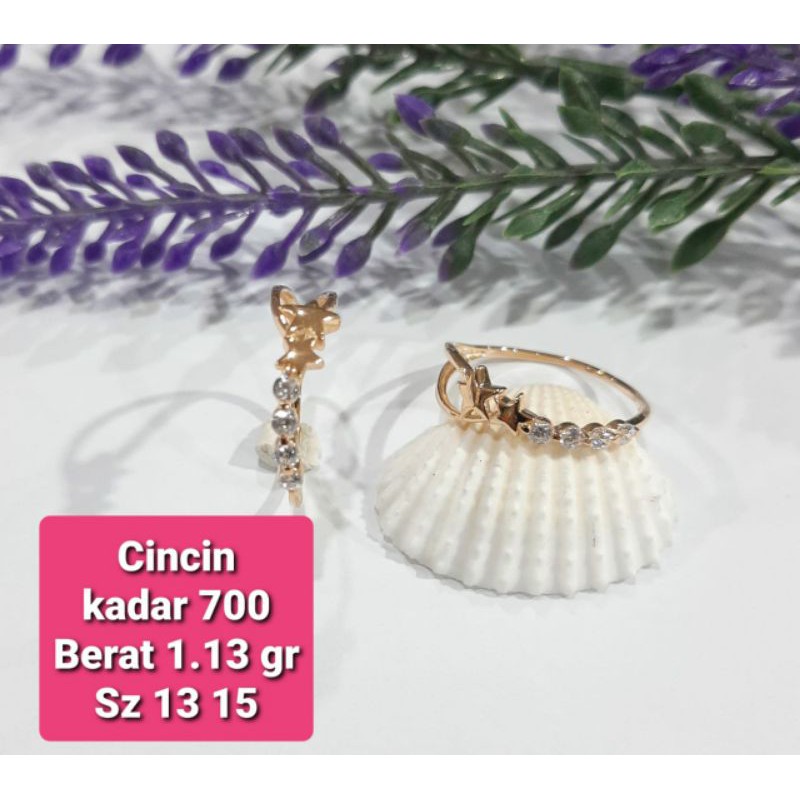 cincin emas 700 model simple bintang matamata