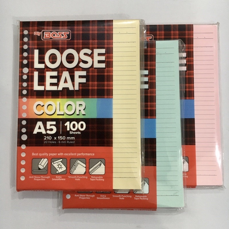 

LOOSE LEAF BIG BOSS A5 100 WARNA / ISI BINDER