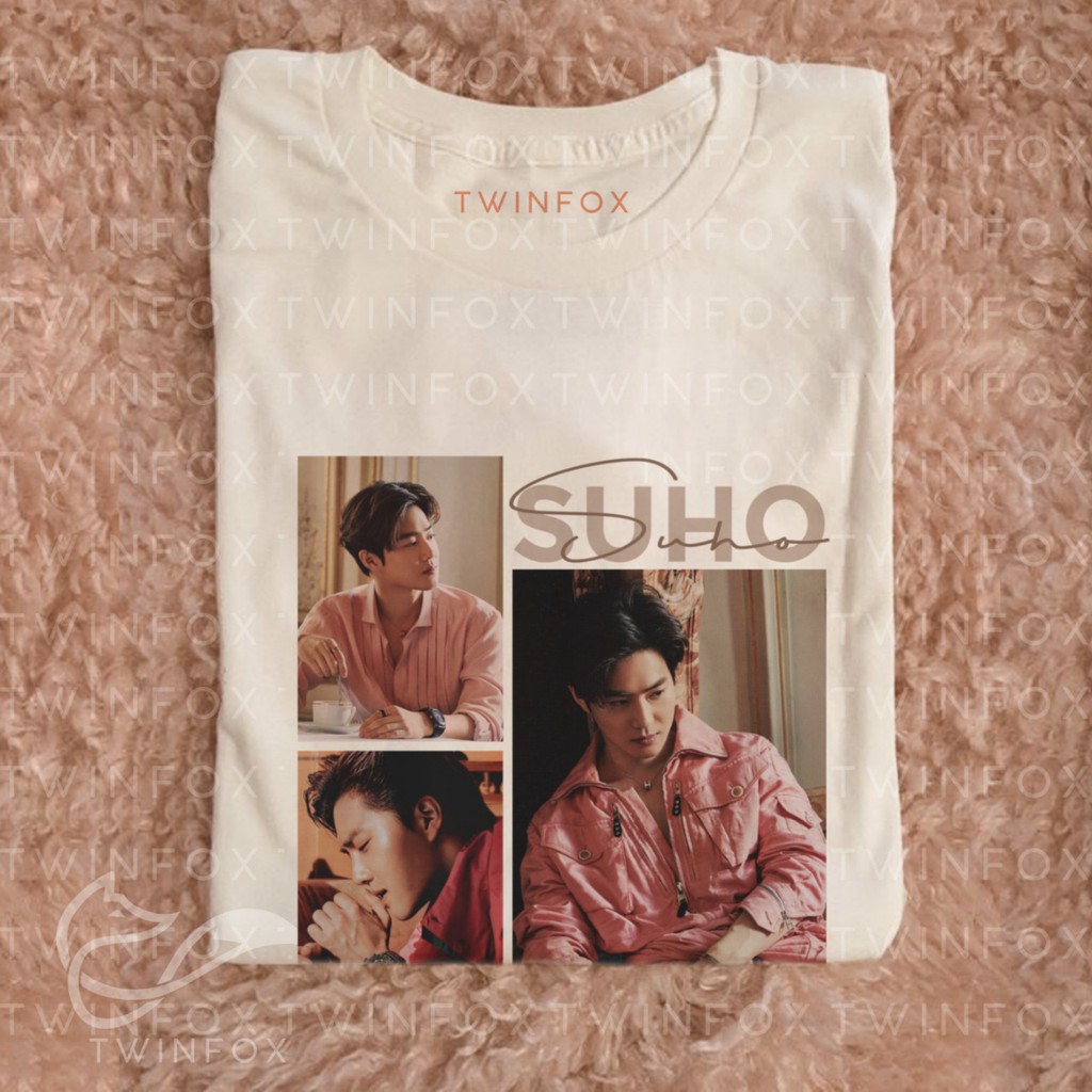 Kaos Kpop Unisex Exo Suho Photo Grid