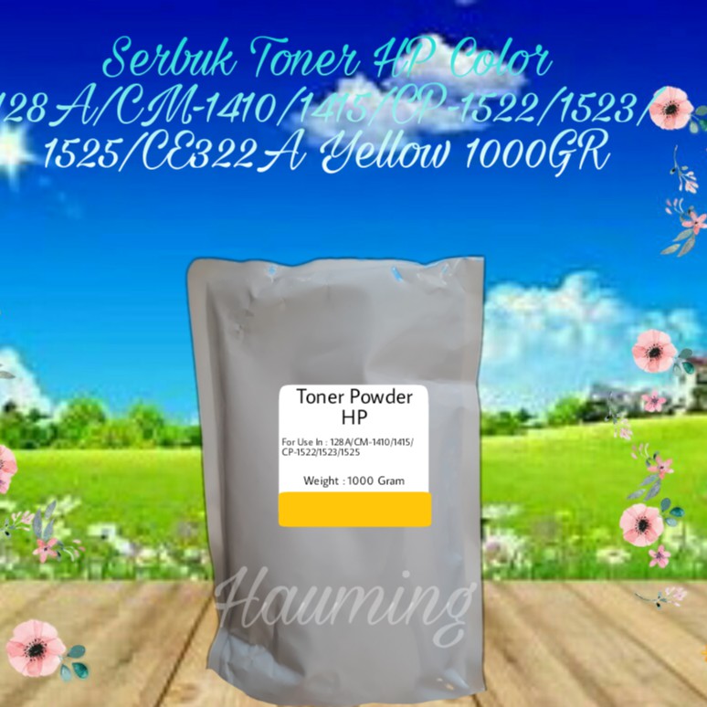 Serbuk Toner HP 128A CM1410 CM1415 CP1522 CP1523 CP1525 CP1522n CP1523n CP1525nw CE322A Yellow 1kg