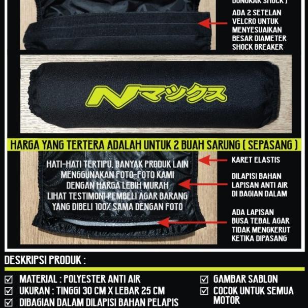 ○ SARUNG PELINDUNG COVER SOKBREKER SHOCK BREAKER BELAKANG MOTOR NMAX - NMAX 155, Gold ✈