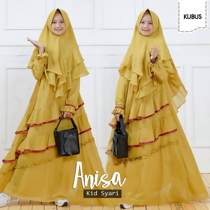 SYARI ANISA KID ANAK, MOSCREPE, GAMIS HIJAB MUSLIM, DRESS MAXY