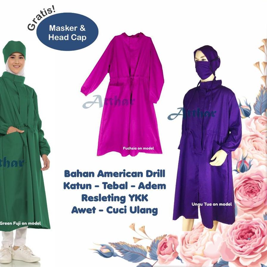 ♪ H5 APD Hazmat Baju Bedah Operasi Surgical Gown Katun Tebal Adem Resleting Ykk ✤