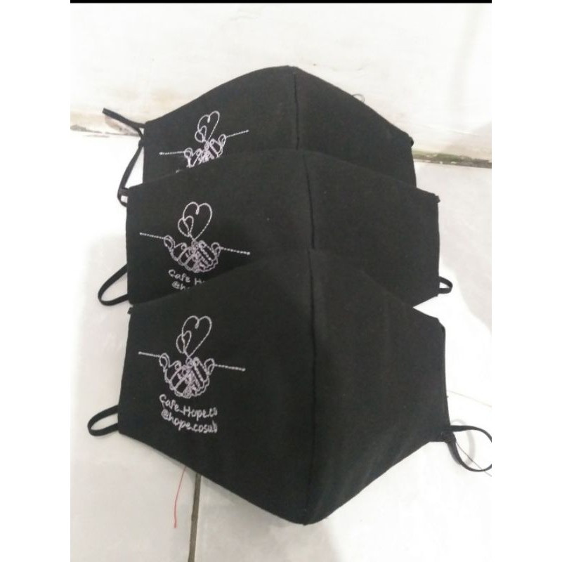 masker bordir custom 3 lapis