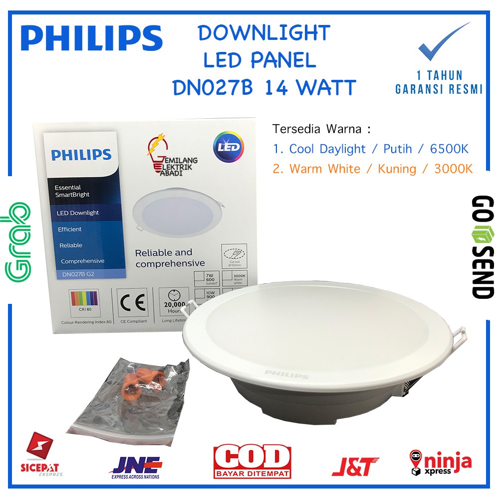 Lampu Downlight Led Panel Philips Dn027b G2 14 Watt 14 W 14w 14watt 6 Inch Pengganti 15 Watt Shopee Indonesia