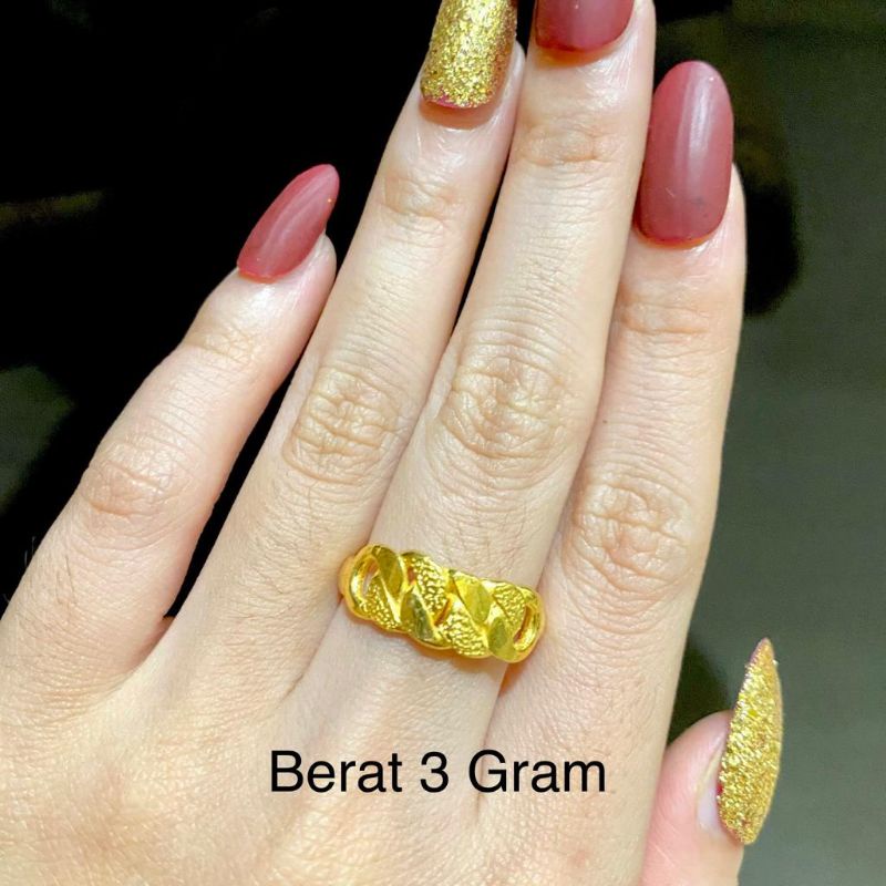 Cincin Emas Muda Rantai Dewasa 3 Gram