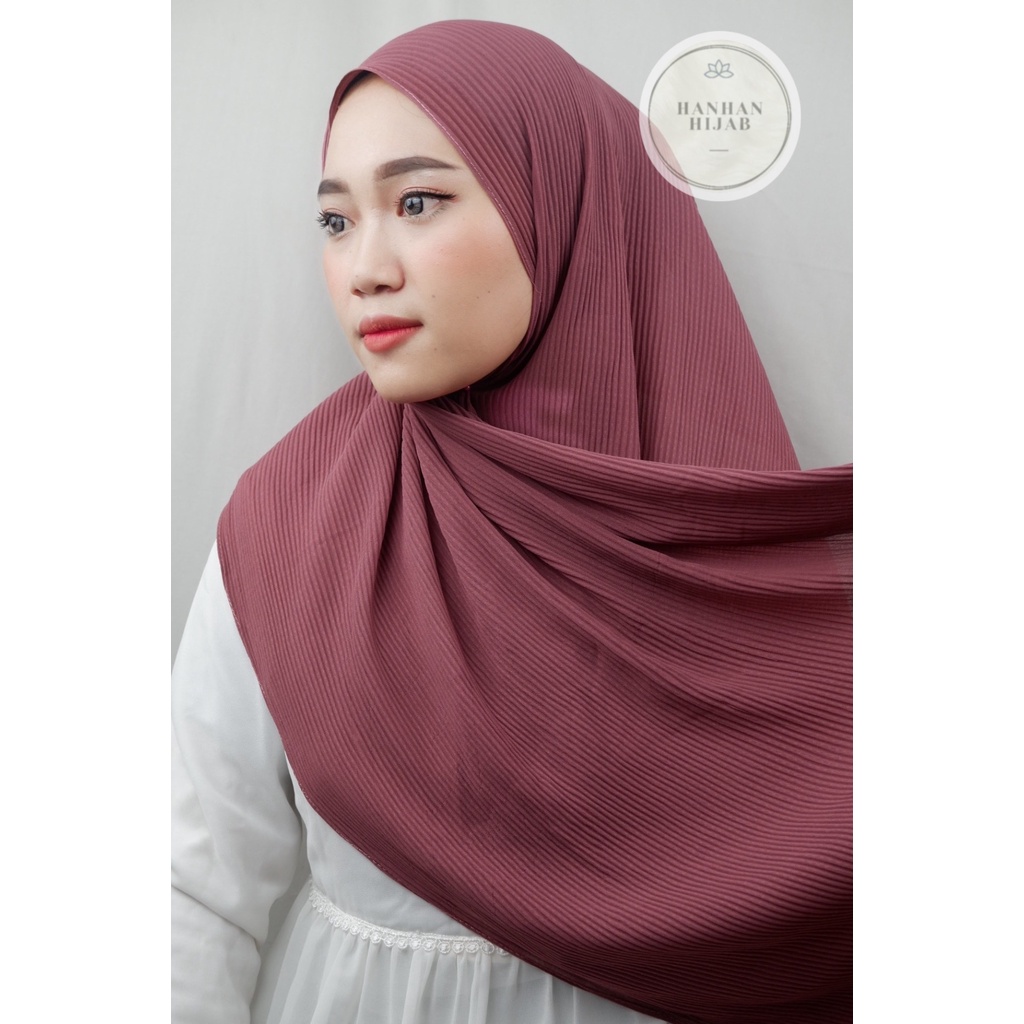 PLEATED SHAWL / PASHMINA FULL PLISKET-Guava
