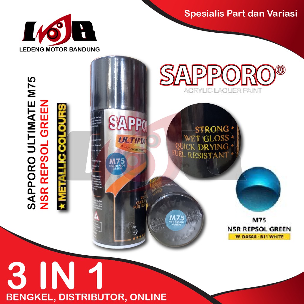 SAPPORO ULTIMATE NSR Repsol Green M75 Cat Semprot Aerosol Paint