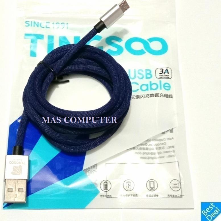 ֍ TINGSCO Kabel Charger HP Panjang 2Meter Micro Usb 3.4A FLASH CHARGE / Kabel Carge / Kabel Charjer
