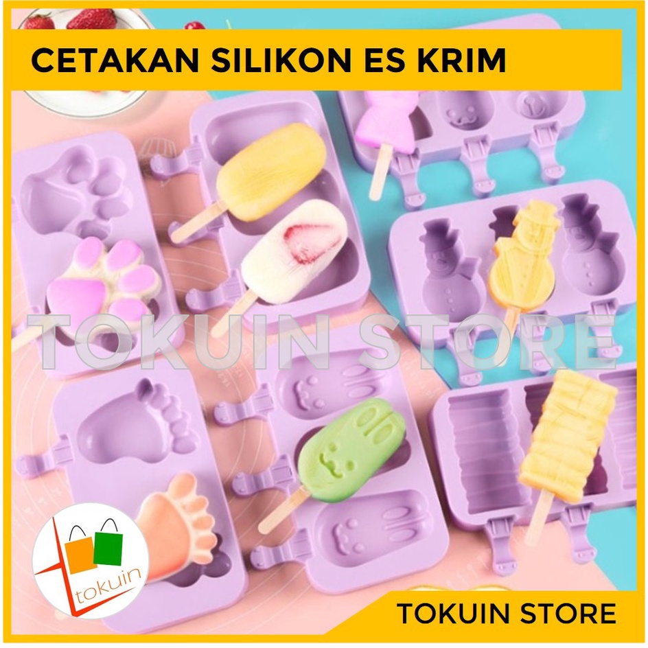 Cetakan Es Krim Coklat Silikon Ice Cream Popsicle Silicone Stick Stik