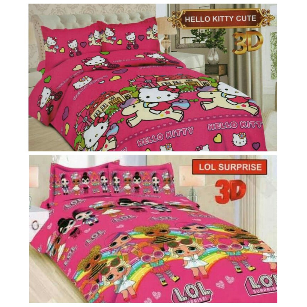 RC Bonita Sprei Single Ukuran 120 motif Minimalis dan Anak Cute Camelia Leaf Rosabella Doraemon