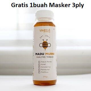 Madu Asli Saheela 340 gram | Gratis masker kain | NATURAL HONEY RAW HONEY