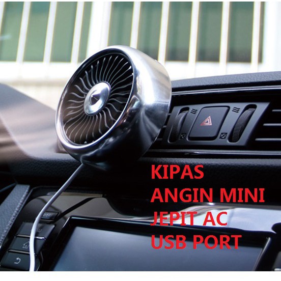 Kipas Angin Mini 3 Kecepatan plus Lampu Jepit AC Colokan USB 80cm
