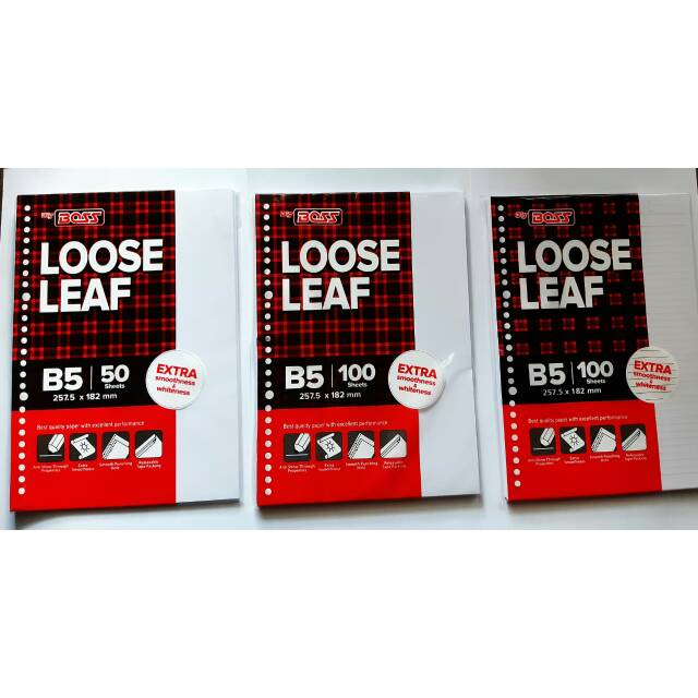 

Isi Binder / Loose Leaf Big Boss Polos B5 50 Lembar, 100 Lembar dan B5 100 Lembar Bergaris