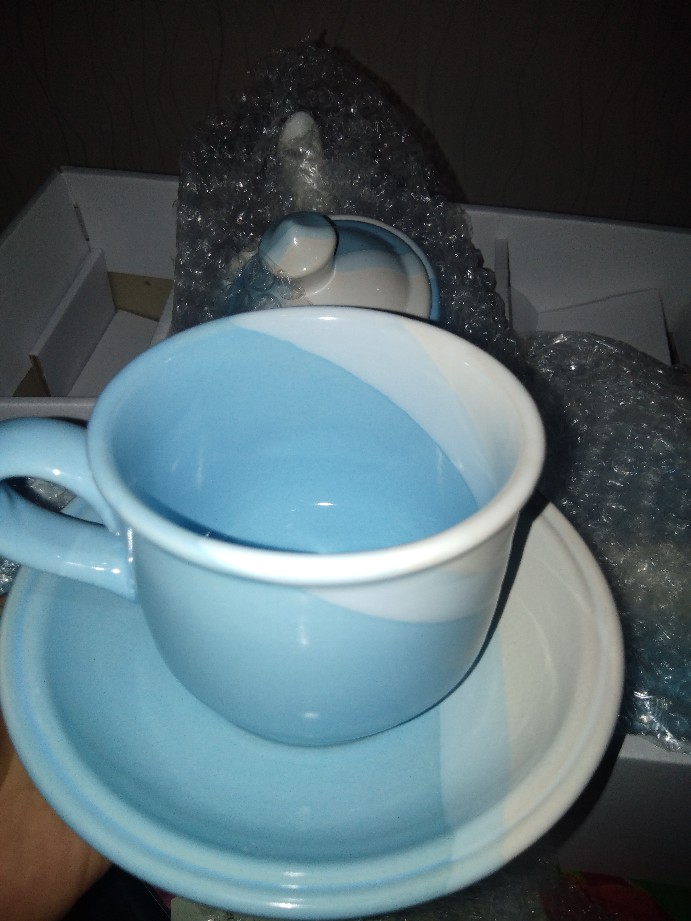 Teko Set Nikura Two Tone / 1 Teko & Tutup + 5 Cangkir + 5 Saucer