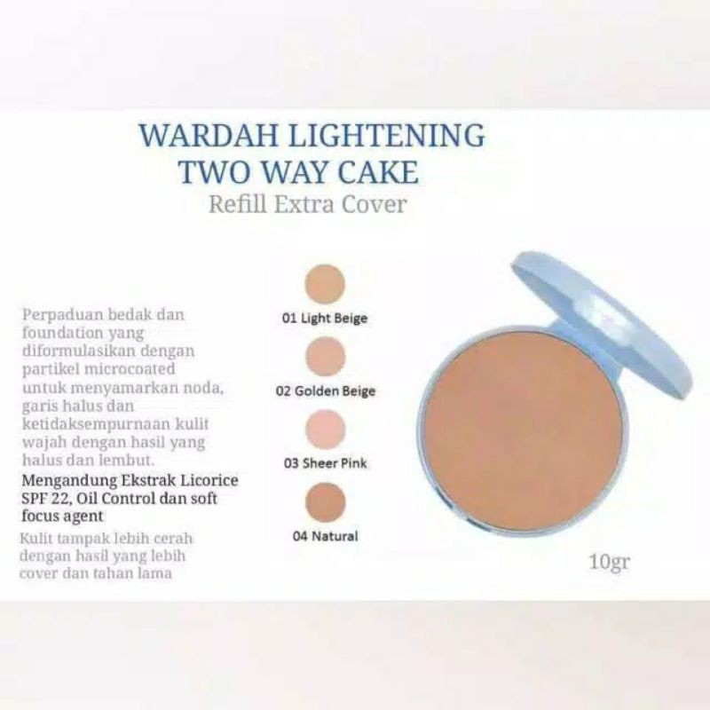 ☃Cutezz_Ching1☃Wardah Refill Lightening Powder Foundation Extra Cover 10g