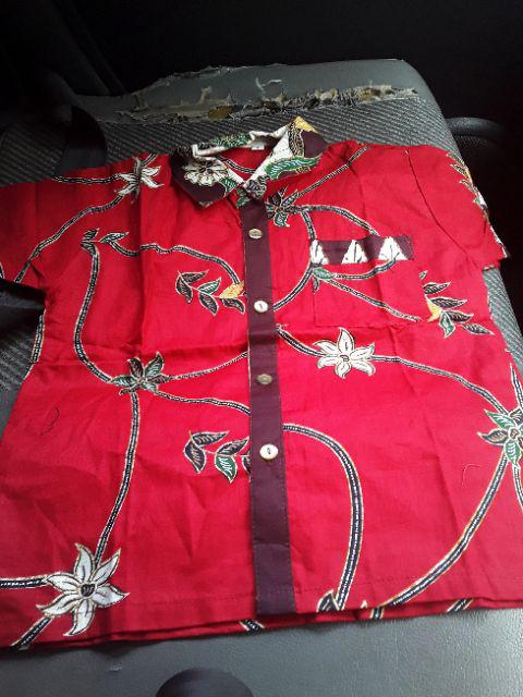 Qnunbatik Gamis/kemeja Batik Anak Adelia Madura
