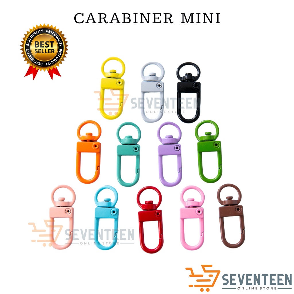 SEVENTEEN CARABINER MINI 360 DERAJAT GANTUNGAN KAIT WARNA GANTUNGAN KUNCI GANTUNGAN PENGAIT RANTAI MINI KEY CHAIN