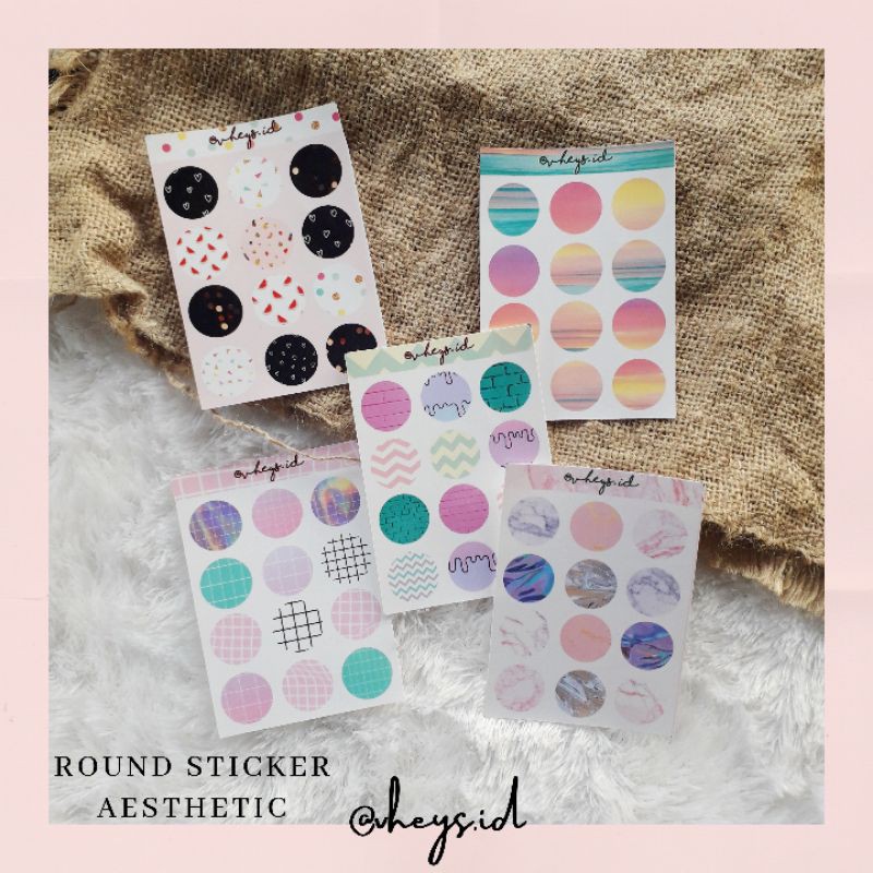 

[VHEYS.ID] 12pcs ROUND STICKER A7 AESTHETIC PANTONE DOT TUMBLR STIKER LUCU