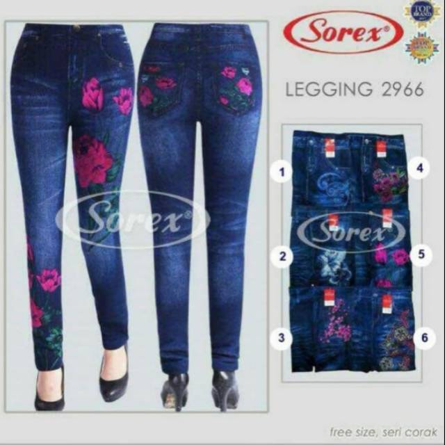 Celana  leging Sorex 2966 motif jean