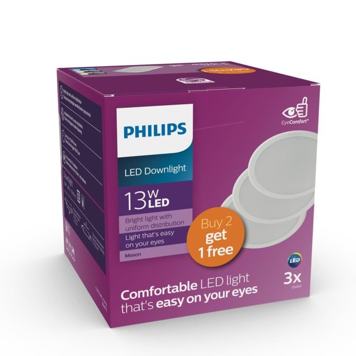 Downlight LED Philips 59464 Meson 13 Watt Pack isi 3 - Putih