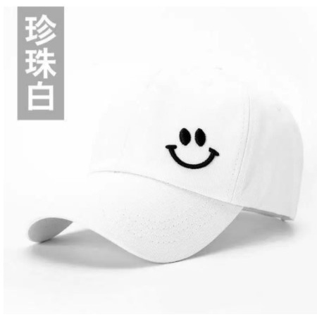 TOPI BORDIR / BASEBALL SMILE/ TOPI DISTRO PRIA &amp; WANITA / TOPI SANTAI MODEL KEKINIAN