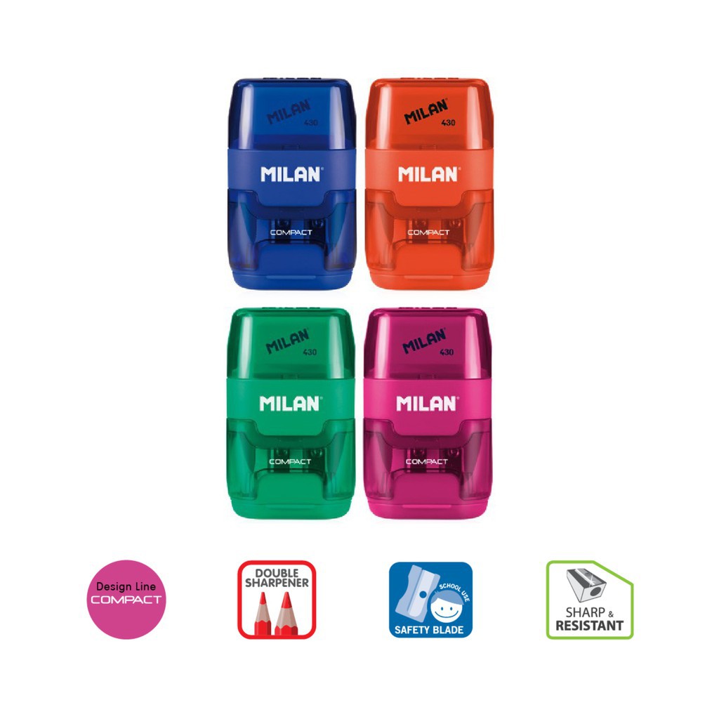 

[BMS Bekasi] Milan Sharpener + Eraser Compact (1 Pcs) #47031