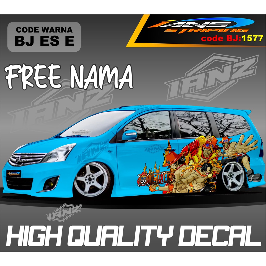 STIKER MOBIL GRAND LIVINA KARAKTER ONE PIECE / STIKER MOBIL TERIOS XPANDER NEW DESAIN / VARIASI STIKER MOBIL AVANZA XENIA / STIKER MOBIL