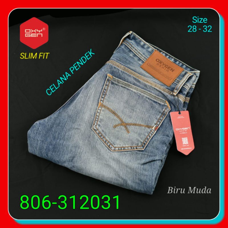 Celana Pendek Jeans Pria Oxygen 806-312031 Slim Fit