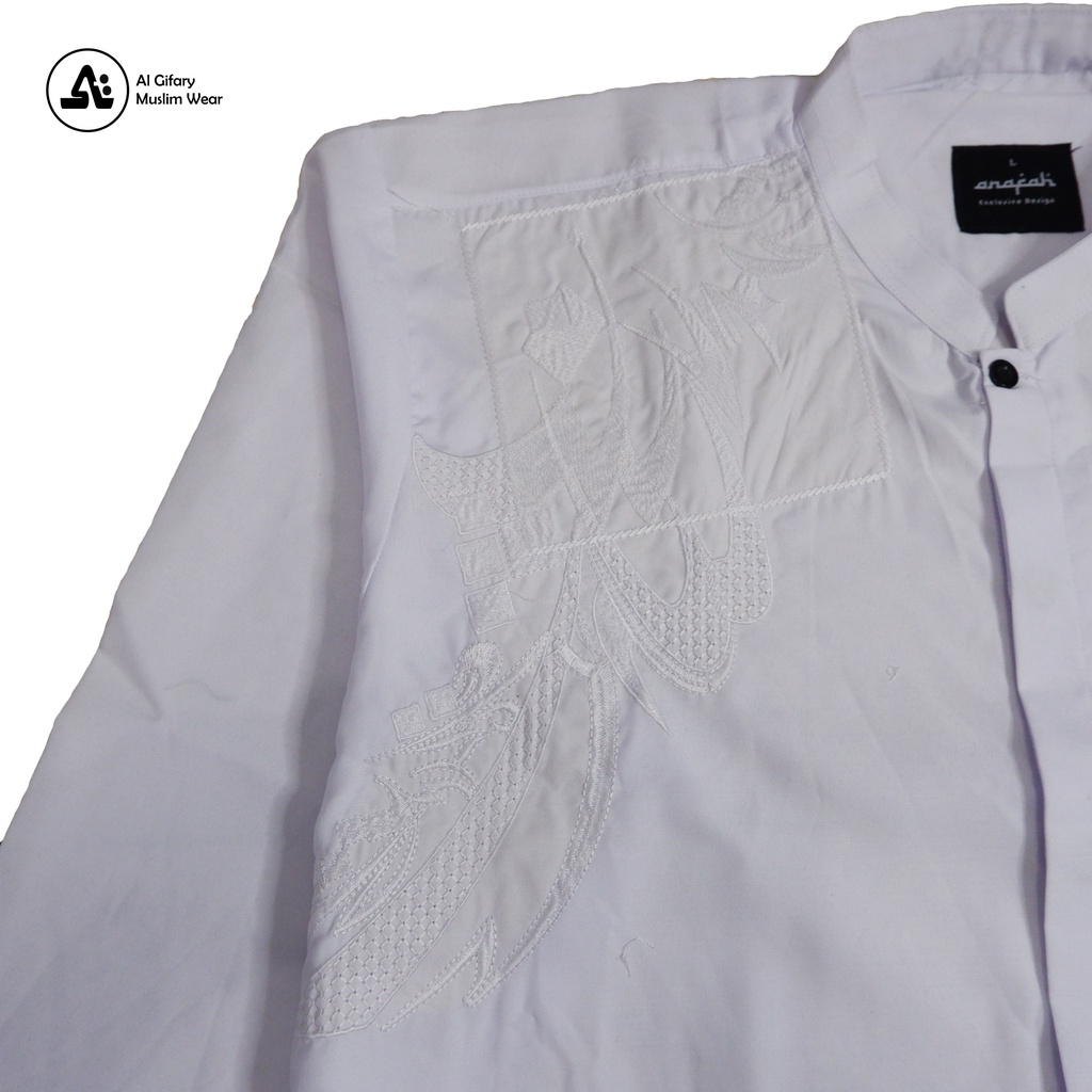 Baju Koko Dewasa Pria Putih Lengan Panjang | Pakaian Muslim Pria