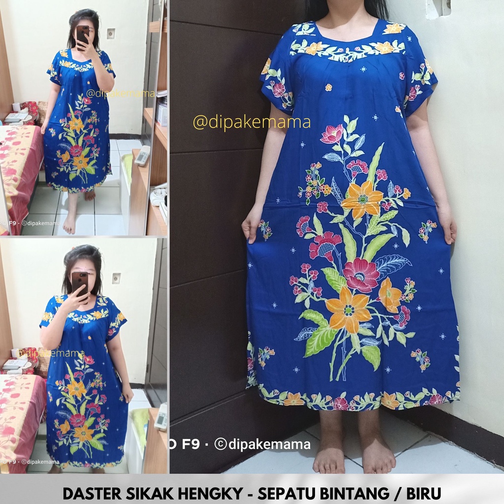 Daster Hengky Sikak ANYELIR TERBARU SEPATU BINTANG roda Baju Tidur Daster Batik Murah Harga Pabrik DASTER WANITA TERLARIS-SPT BINTANG-BIRU