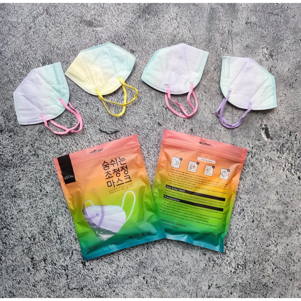 KN95 RAINBOW GRADASI OMBRE YB CARE 10 PC - MASKER KN95 5PLY Y&amp;B OMBRE PELANGI