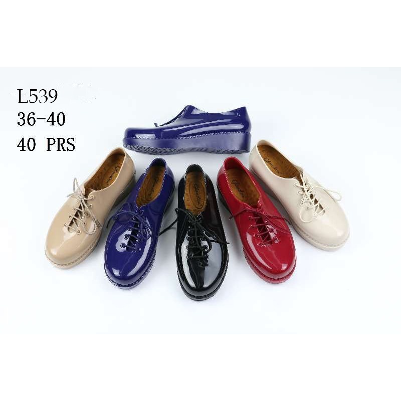 Sepatu Karet Sintetis Model Wedges Glanzton