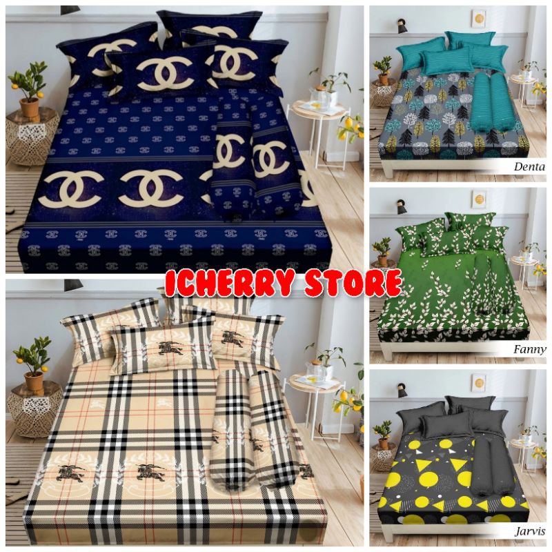 Sprei ALOHA 3D Single Queen King 120x200 160x200 180x200 Motif Fanny, Denta, Jarvis, Burberi Berry, 