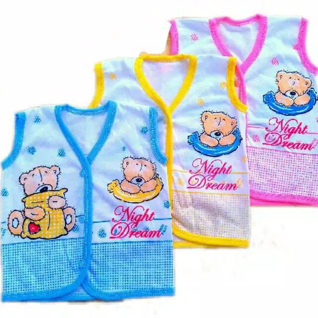 3 pcs Baju bayi lengan buntung / baju kutung