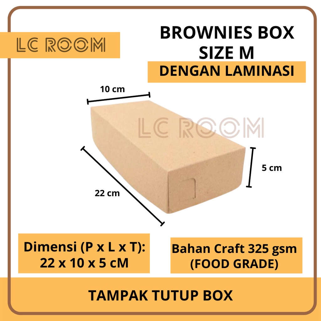 

Paper Box Brownies Kraft Dos Packaging Makanan Dus Snack Coklat Kue Donat Roti Cake Tart Brownies 22x10x5cm (FOOD GRADE)
