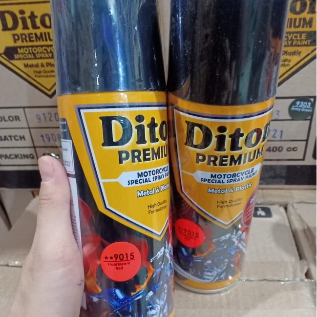 Pilok Pilox Cat Semprot DITON Premium Warna Stabilo Fluorescent Yellow Green Pink Red Orange dan Primer Stabilo (400cc)