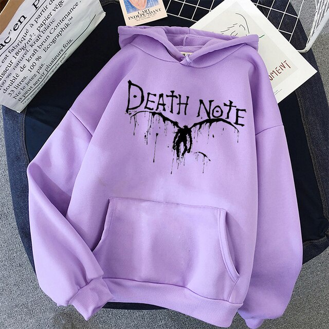 Sweater Hoodie Anime DEATH NOTE BAT Jumper Pria Wanita Bahan Fleece Ukuran S M L XL XXL XXXL