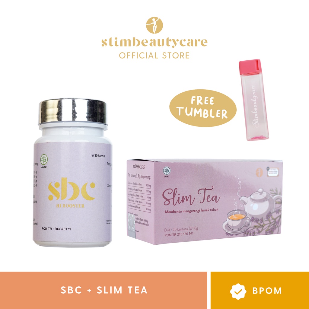 SLIMTEA &amp; SBC PELANGSING (FREE TUMBLR ) BY SLIMBEAUTYCARE (TEH PELANGSING / SLIMMING KAPSUL) BPOM HALAL