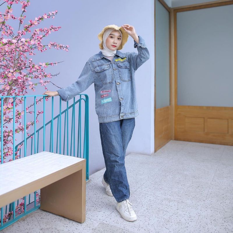 JAKET WANITA - FARAH JAKET JEANS - ATASAN WANITA - JAKET JEANS - PAKAIAN TERMURAH - KOREAN STYLE