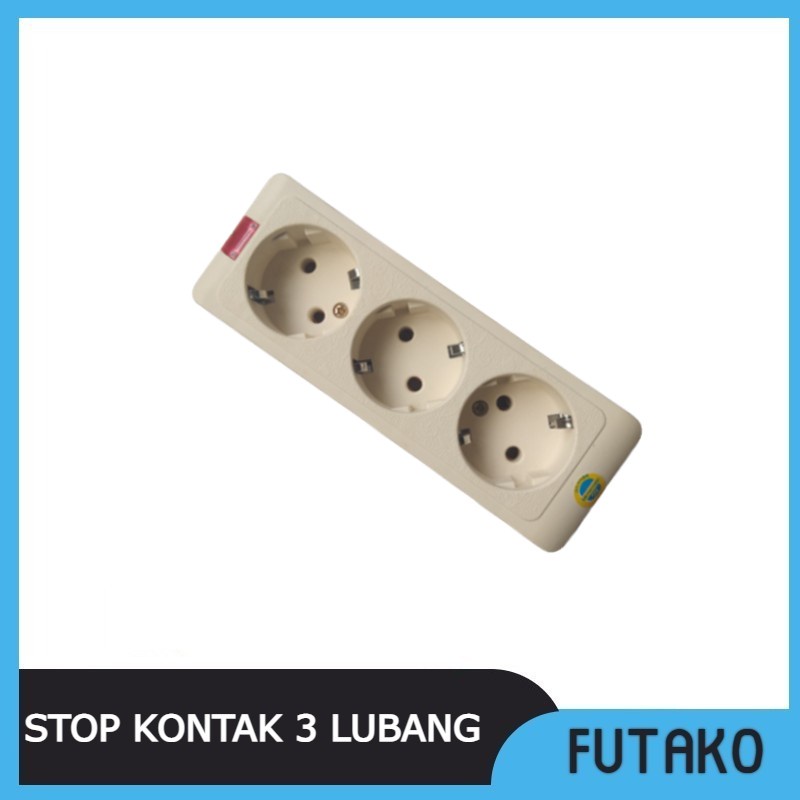 FUTAKO Stop Kontak 3 Lubang / Colokan 3 Lubang CAHAYA SC-723