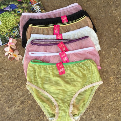 CD Wanita Wanita Celana Dalam Brief Sexy dengan Renda Ruffle c039 - Cokelat Muda Murah