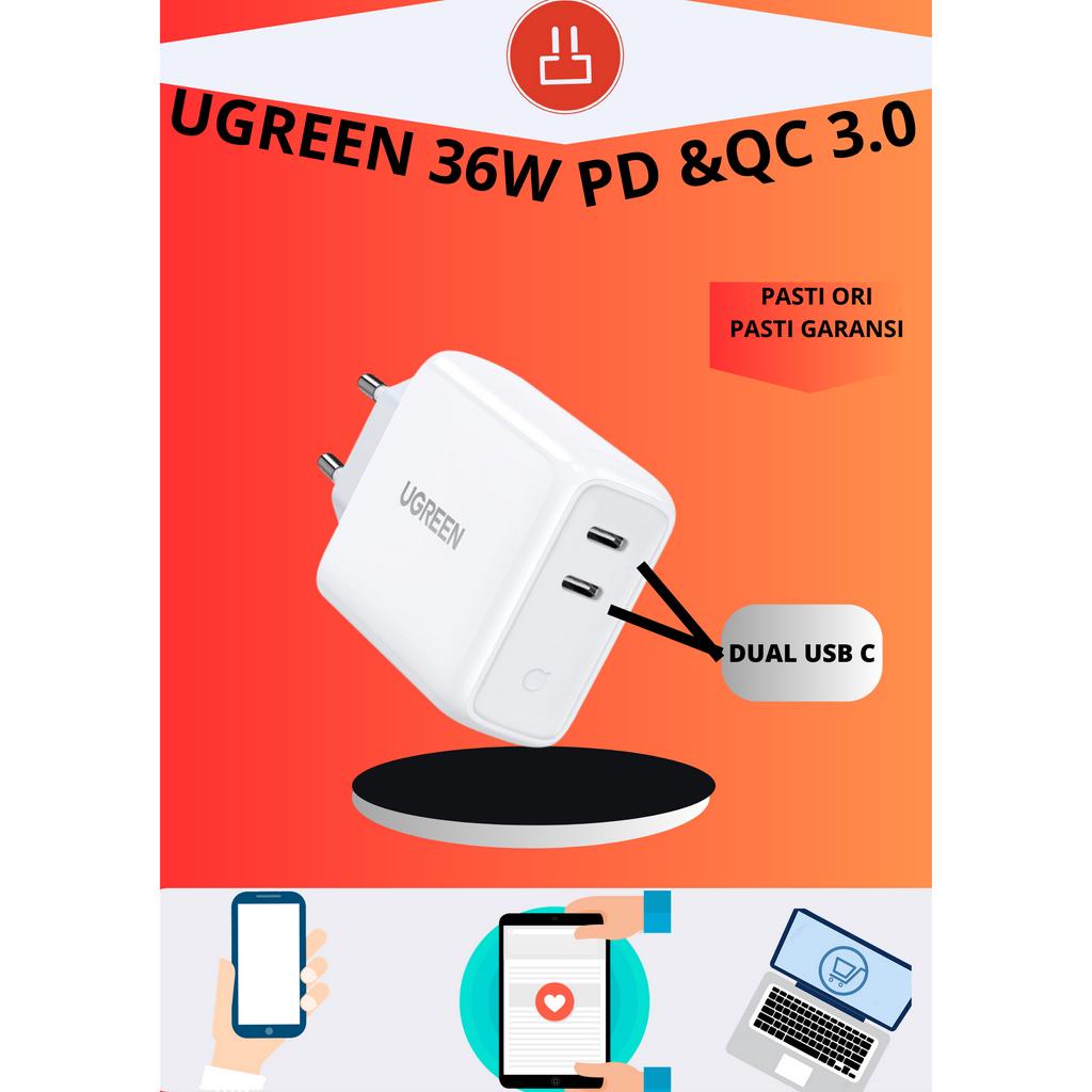 UGREEN PD Fast Charger  36W Dual Port Usb c